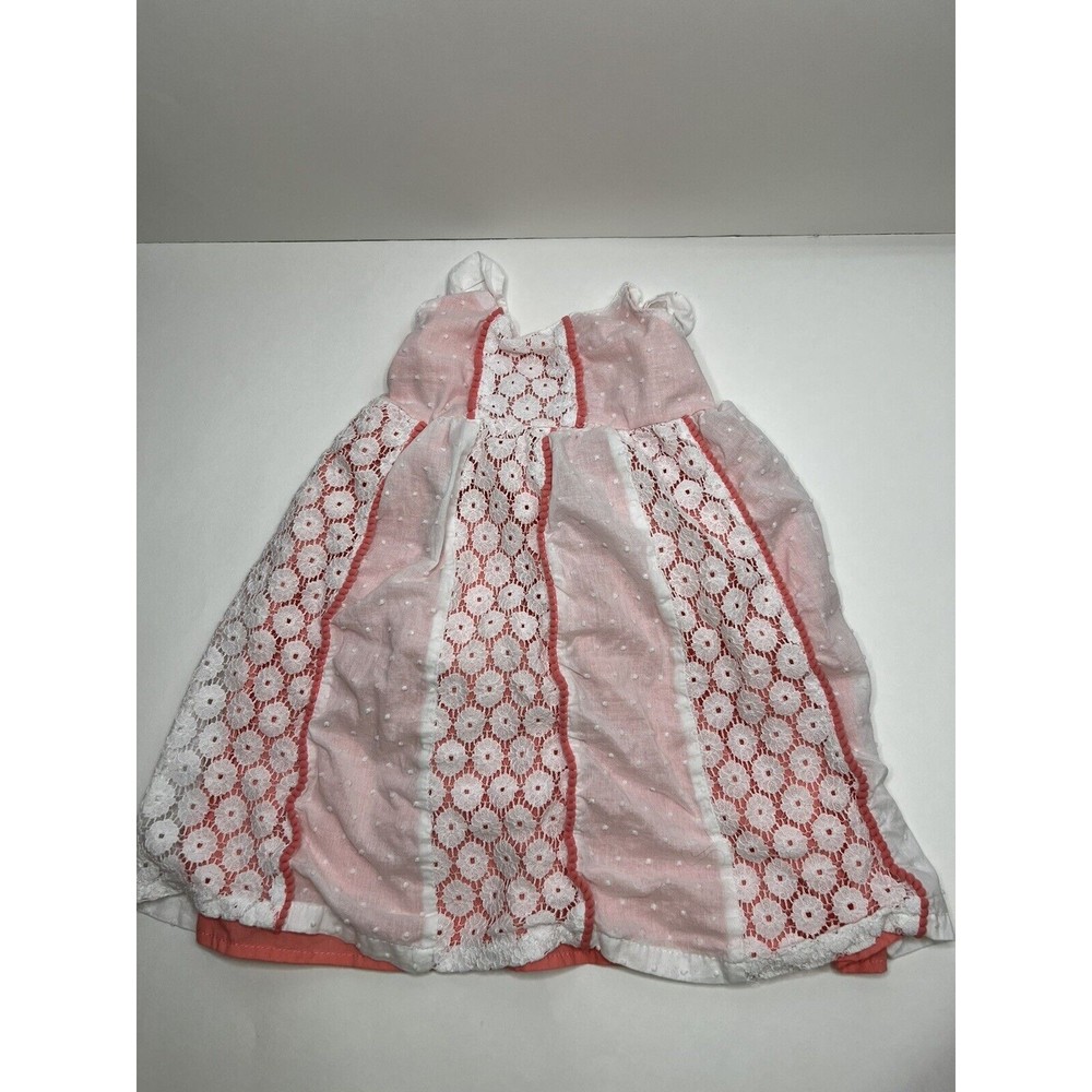PENELOPE MACK GIRLS PEACH AND WHITE DRESS SIZE 3T